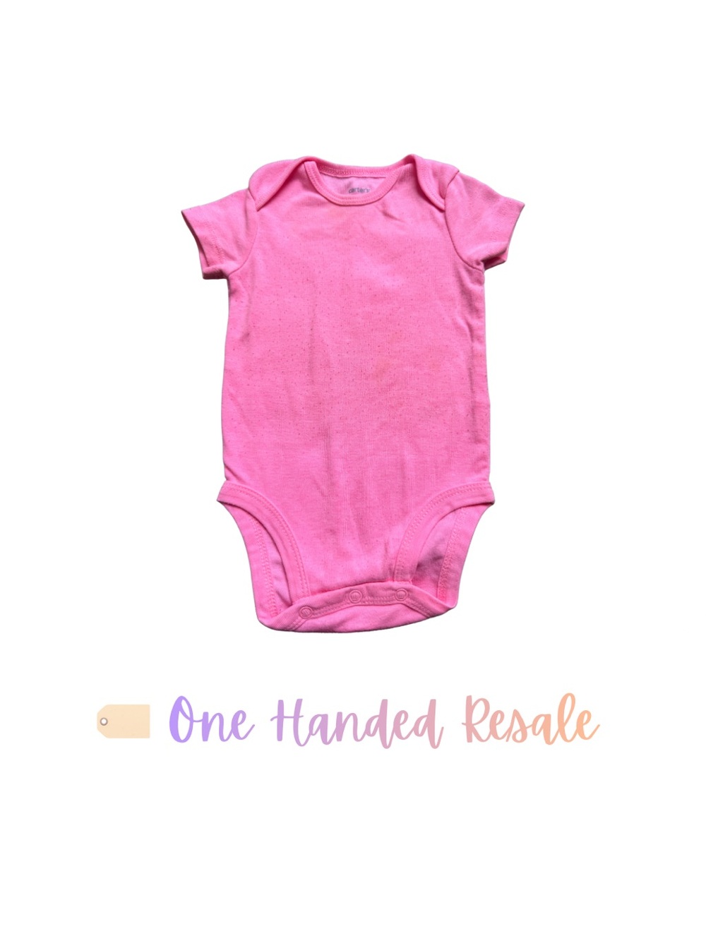 🌷 Carter’s Deep Pink Short Sleeve One Piece Baby Bodysuit 6M